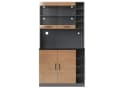 Flieks Küchenbuffet Hochschrank mit LED-Beleuchtung und Glastüren Bild 3
