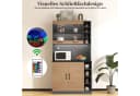 Flieks Küchenbuffet Hochschrank mit LED-Beleuchtung und Glastüren Bild 5