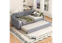 Merax Daybett 90x200/180x200 cm Schlafsofa mit Lattenrost Beige/Grau Bild 4