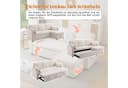 Merax Ecksofa L-Form mit Schlaffunktion und Stauraum Beige Bild 4