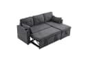 Merax Ecksofa L-Form Grau mit Schlaffunktion und Bettkasten Bild 4