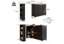 Flieks Bartisch 360° drehbar mit Sideboard Schwarz Bild 5