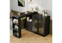 Flieks Bartisch 360° drehbar mit Sideboard Schwarz Bild 1