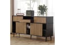 Merax Sideboard 4 Schiebetüren 1 Schublade Schwarz Eiche Bild 3
