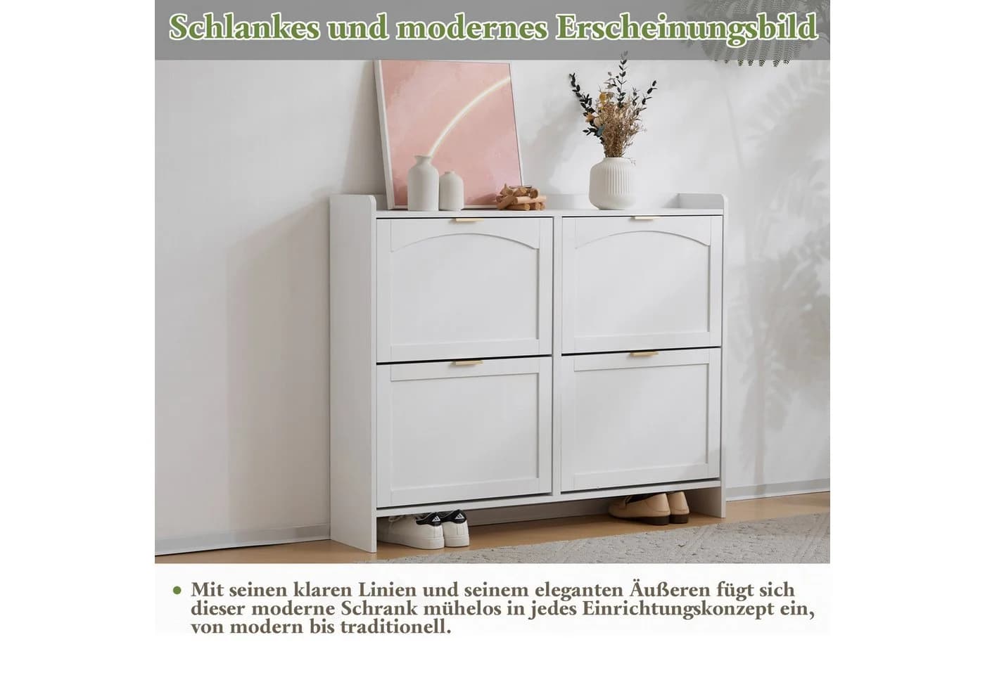 Merax Schuhschrank mit 4 Klappenfächern und Kippsicherung - Bild 5