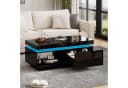Merax Couchtisch Hochglanz Schwarz mit LED-Beleuchtung und Schublade Bild 1