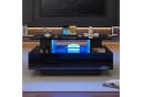 Merax Couchtisch Hochglanz mit LED-Beleuchtung und 2 Schubladen Weiß/Schwarz Bild 1