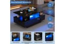 Merax Couchtisch Hochglanz mit LED-Beleuchtung und 2 Schubladen Weiß/Schwarz Bild 5