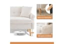 Merax 2-Sitzer Doppelsofa Beige Chenille mit Massivholzbeinen Bild 1