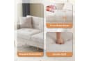 Merax 2-Sitzer Doppelsofa Beige Chenille mit Massivholzbeinen Bild 3