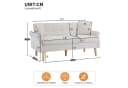 Merax 2-Sitzer Doppelsofa Beige Chenille mit Massivholzbeinen Bild 4
