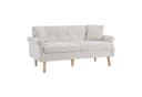 Merax 2-Sitzer Doppelsofa Beige Chenille mit Massivholzbeinen Bild 5