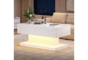 Merax Couchtisch Schwarz Hochglanz mit hydraulischem Lift und LED Bild 1
