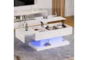 Merax Couchtisch Schwarz Hochglanz mit hydraulischem Lift und LED Bild 3