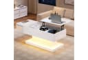 Merax Couchtisch Schwarz Hochglanz mit hydraulischem Lift und LED Bild 4