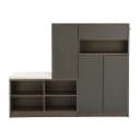 Flieks Schuhschrank Grau mit gepolsterter Sitzfläche Bild 3