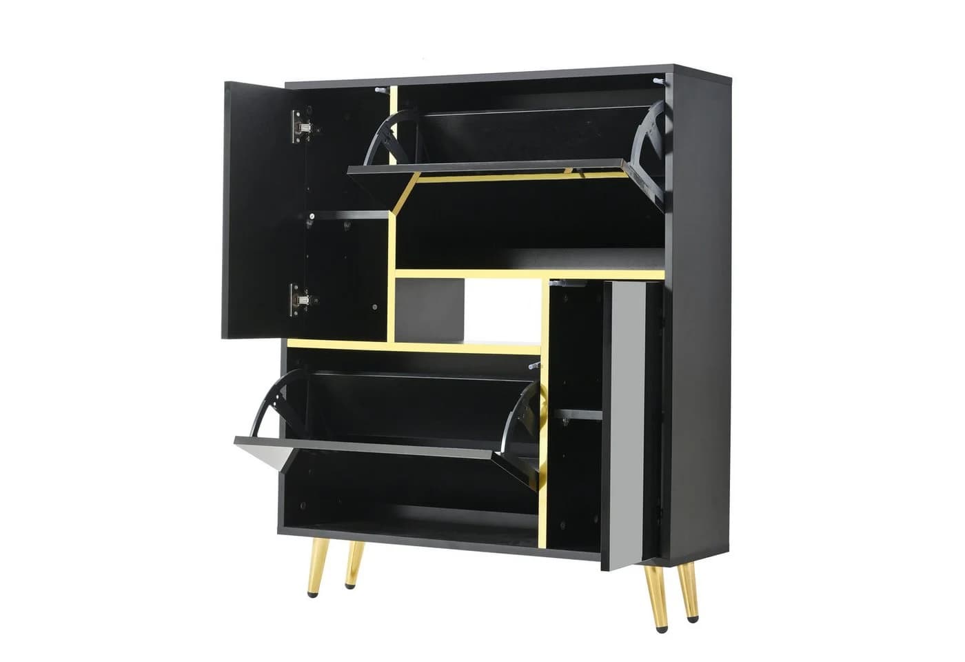 Merax Schuhschrank mit LED-Beleuchtung und Hochglanzfront - Bild 5