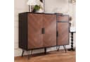 Merax Sideboard Schwarz-Holzoptik mit Schubladen und 3 Türen Bild 1