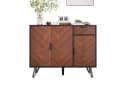 Merax Sideboard Schwarz-Holzoptik mit Schubladen und 3 Türen Bild 2