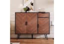 Merax Sideboard Schwarz-Holzoptik mit Schubladen und 3 Türen Bild 5