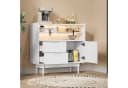 Flieks Sideboard mit 2 Schubladen und 2 Glasschiebetüren Weiß Bild 2