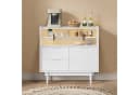Flieks Sideboard mit 2 Schubladen und 2 Glasschiebetüren Weiß Bild 4