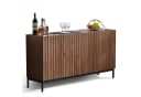 Merax Sideboard Skandi 3 Türen Dunkelbraun mit Metallfüßen Bild 2