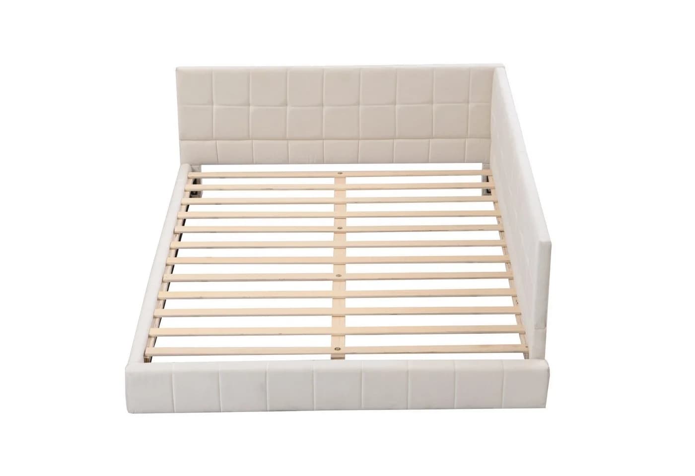 Merax Daybett Polsterbett mit Schlaffunktion Beige Samt - Bild 5