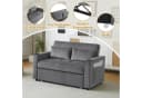 Merax Schlafsofa Grau 3-in-1 mit Schlaffunktion und Stauraum Bild 1