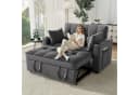 Merax Schlafsofa Grau 3-in-1 mit Schlaffunktion und Stauraum Bild 2