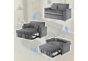 Merax Schlafsofa Grau 3-in-1 mit Schlaffunktion und Stauraum Bild 4