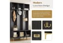 Merax Garderoben-Set mit Schuhbank und Haken Schwarz/Gold Bild 3