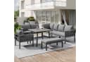 Merax Gartenlounge-Set 5-tlg. Grau Seil Metall mit Kissen Bild 1