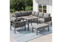 Merax Gartenlounge-Set 5-tlg. Grau Seil Metall mit Kissen Bild 2