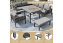 Merax Gartenlounge-Set 5-tlg. Grau Seil Metall mit Kissen Bild 3