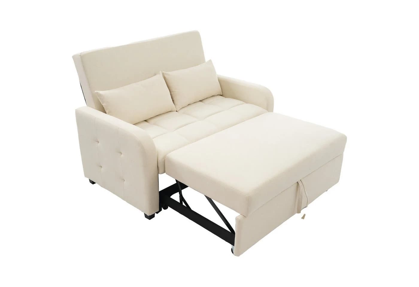 Merax Schlafsofa mit verstellbarer Rückenlehne & Kissen Beige
