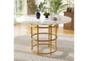 Flieks Runder Esstisch 100x100 cm Weiß Gold Marmoroptik Bild 2