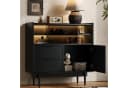 Flieks Sideboard Schwarz mit LED-Beleuchtung und Glasschiebetüren Bild 2