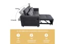 Merax Schlafsofa 3-in-1 Ausziehsofa Grau mit USB-Anschluss Bild 3