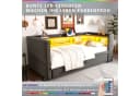 Merax Daybett Polsterbett Ausziehbett Schlafsofa Samt Grau Bild 3
