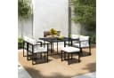 Merax 7-tlg. Sitzgruppe mit Glasplatte & Seil-Design Bild 2