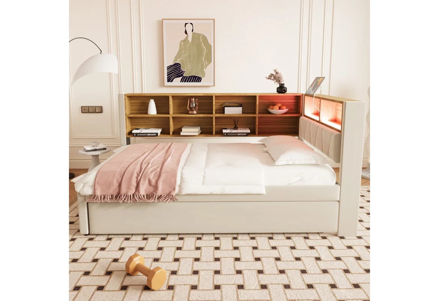 Merax Daybett 90x200cm mit Ausziehbett und LED