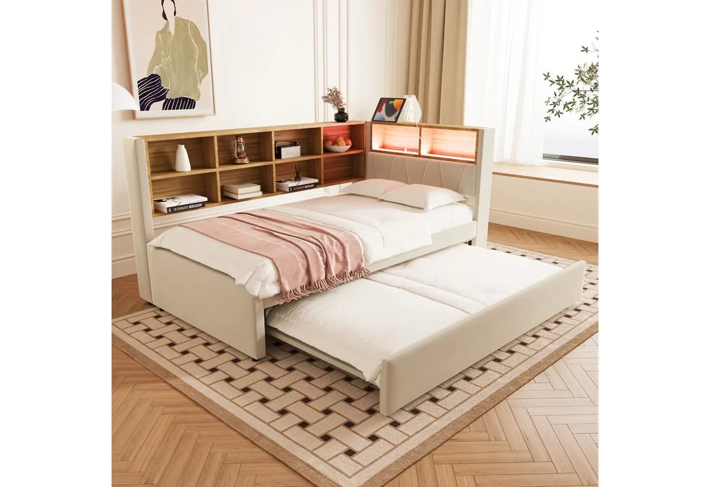 Merax Daybett 90x200cm mit Ausziehbett und LED - Bild 2