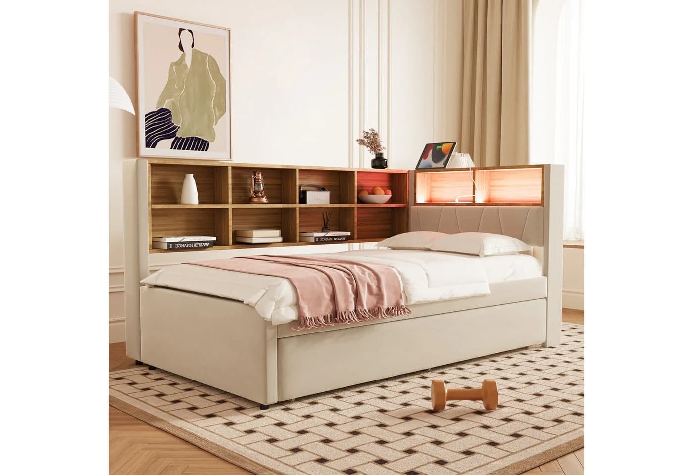 Merax Daybett 90x200cm mit Ausziehbett und LED - Bild 3