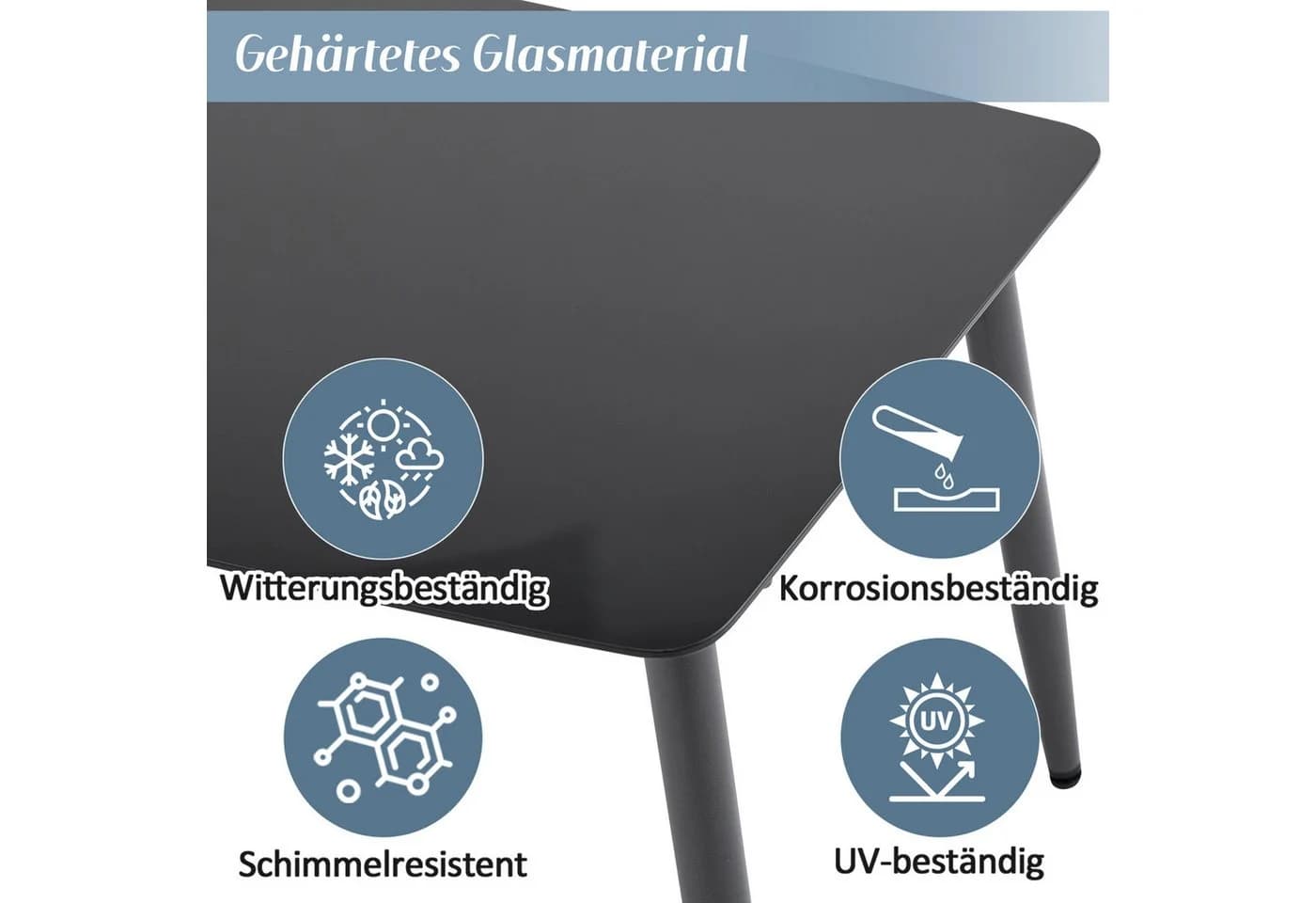 Merax Gartenlounge-Set 4-Sitzer Sofa Sessel Couchtisch - Bild 3