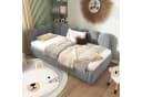 Merax Daybett Samt mit Ausziehbett Grau Beige Rosa Bild 1