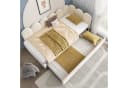 Merax Polsterbett Samt mit Ausziehfunktion Beige Bild 1