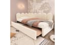 Merax Polsterbett Samt mit Ausziehfunktion Beige Bild 3