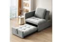 Merax Schlafsofa 3-in-1 Verstellbares Multifunktionsbett Leinenstoff Bild 1