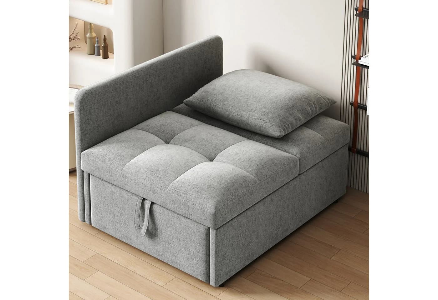 Merax Schlafsofa 3-in-1 Verstellbares Multifunktionsbett Leinenstoff - Bild 3